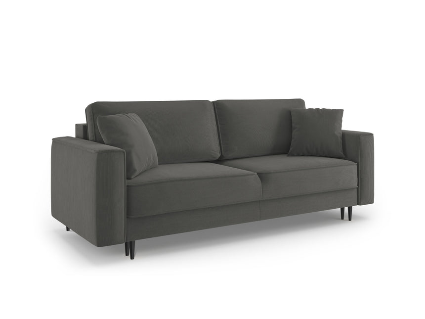 Sofa with bed function and box, Dunas, 3 seats - Gray