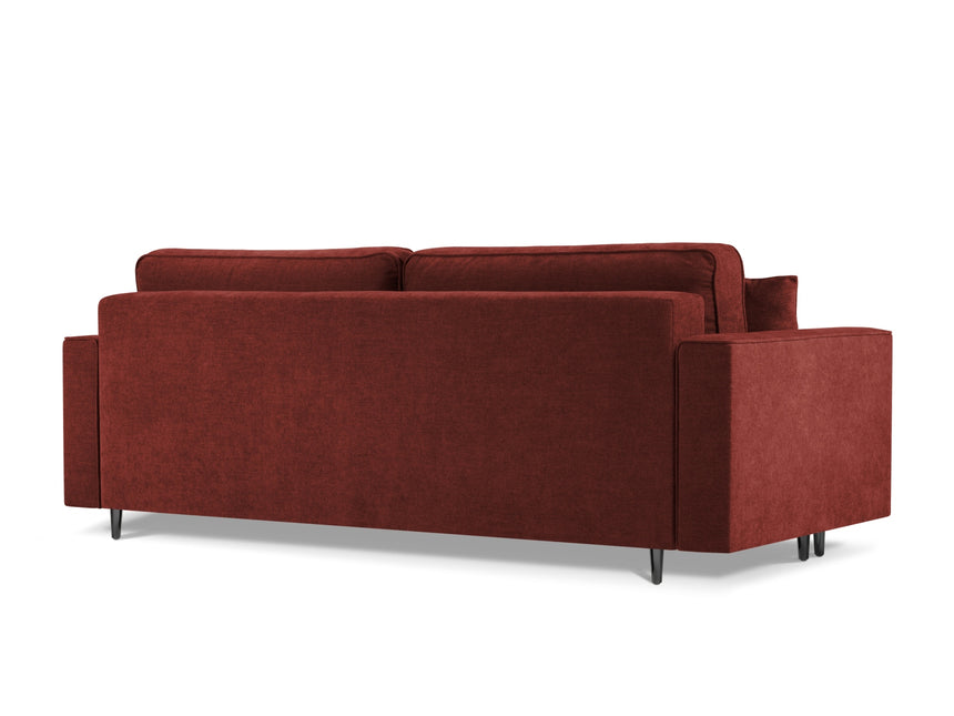 Sofa with bed function and box, Dunas, 3 seats - Red