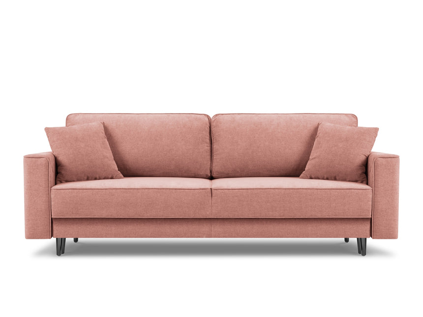 Sofa with bed function and box, Dunas, 3 seats - Pink