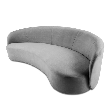 Right velvet sofa, Alice, 3 seats - Light gray