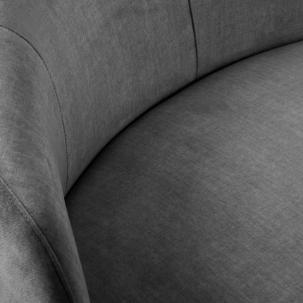 Right velvet sofa, Alice, 3 seats - Dark gray