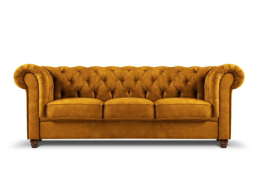 Velvet sofa, Lapis, 3 seats - Yellow