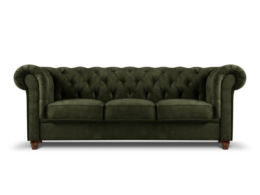 Velvet sofa, Lapis, 3 seats - Dark green