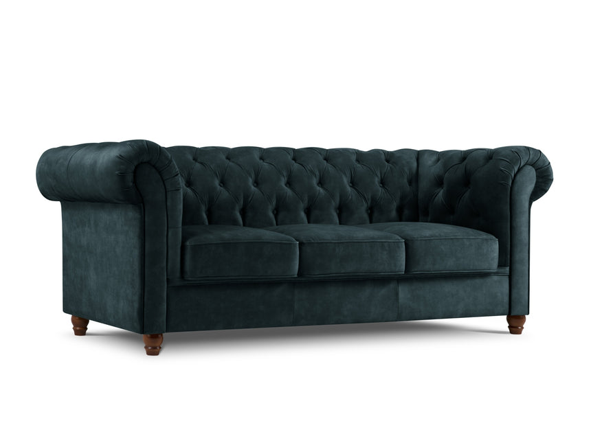 Velvet sofa, Lapis, 3 seats - Blue