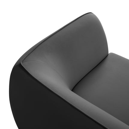 Velvet sofa, Lando, 3 seats - Dark gray