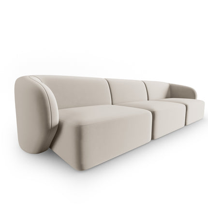 Modular velvet sofa, Shane, 3 seats - Beige
