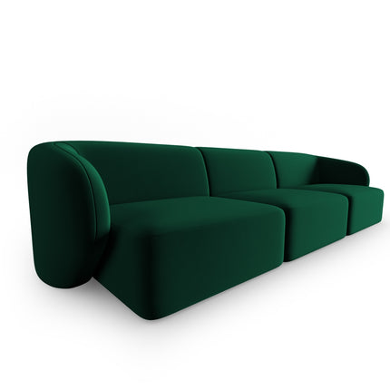 Modular velvet sofa, Shane, 3 seats - Bottle green