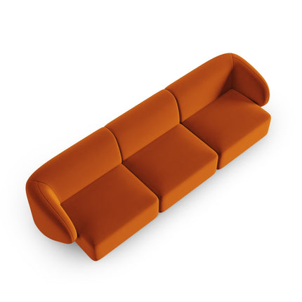 Modular velvet sofa, Shane, 3 seats - Terracotta