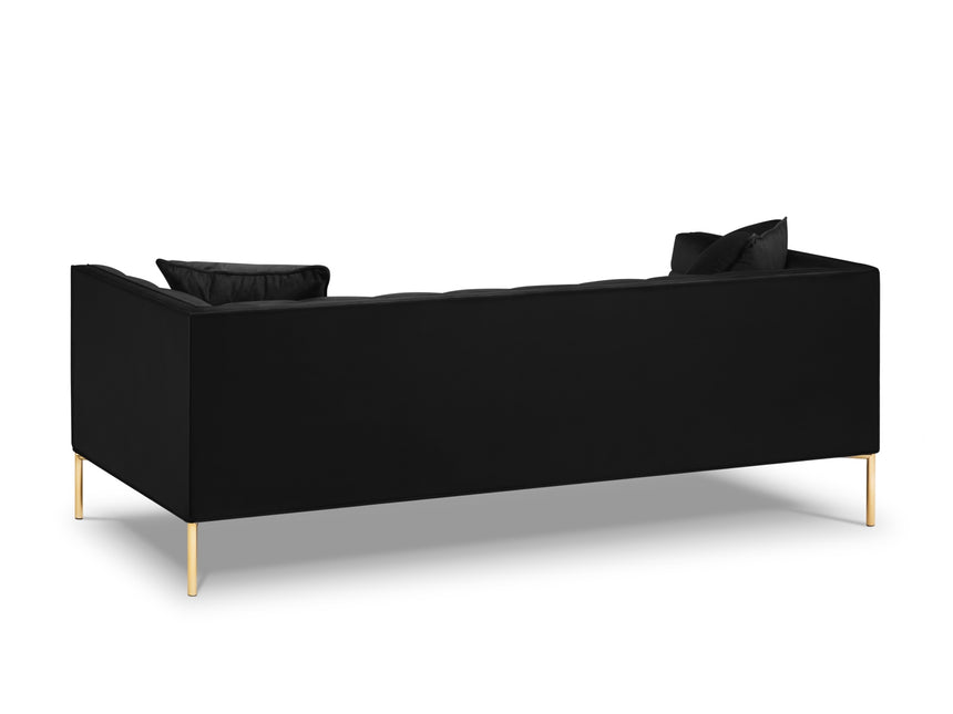Velvet sofa, Karoo, 3 seats - Black