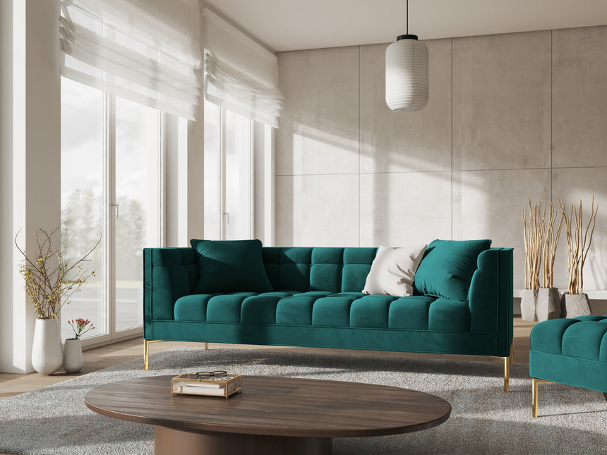Velvet sofa, Karoo, 3 seats - Turquoise
