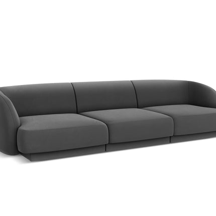Velvet sofa, Miley, 3 seats - Gray