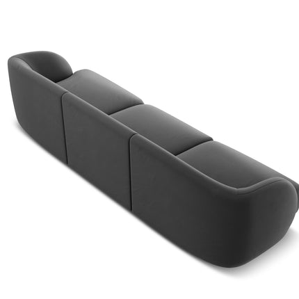 Velvet sofa, Miley, 3 seats - Gray