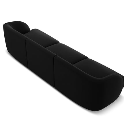 Velvet sofa, Miley, 3 seats - Black