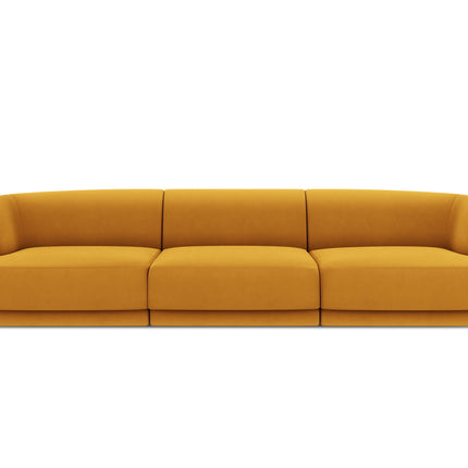 Velvet sofa, Miley, 3 seats - Yellow