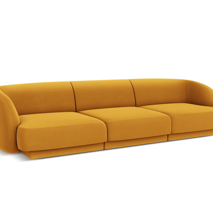 Velvet sofa, Miley, 3 seats - Yellow