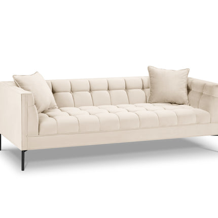 Velvet sofa, Karoo, 3 seats - Light beige