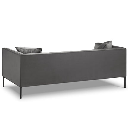 Velvet sofa, Karoo, 3 seats - Light gray