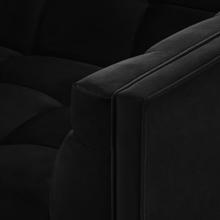 Velvet sofa, Karoo, 3 seats - Black