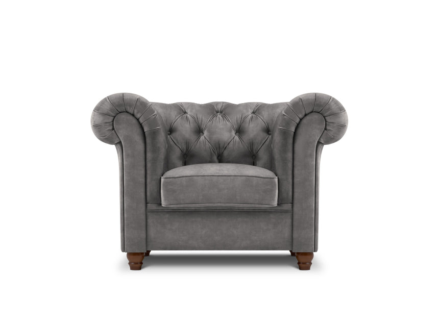 Velvet armchair, Lapis, 1 seat - Gray