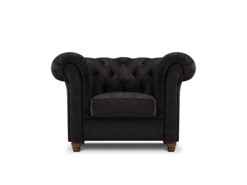 Velvet armchair, Lapis, 1 seat - Dark gray