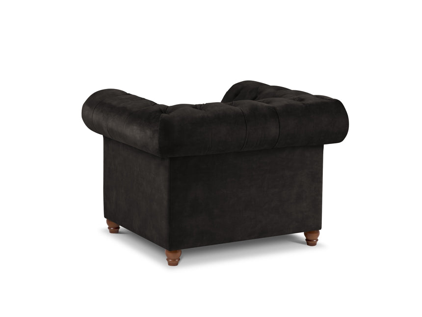Velvet armchair, Lapis, 1 seat - Dark gray