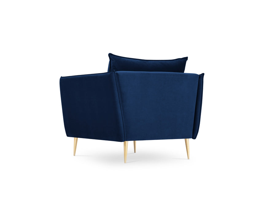Velvet armchair, Agate, 1 seat - Royal blue