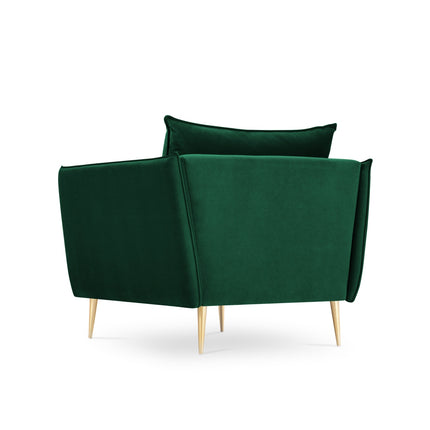 Velvet armchair, Agate, 1 seat - Bottle green