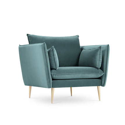 Fluwelen fauteuil,  Agaat,  1 zitplaats - Blauw