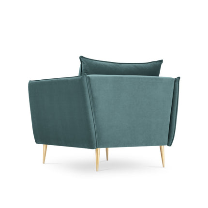 Velvet armchair, Agate, 1 seat - Blue