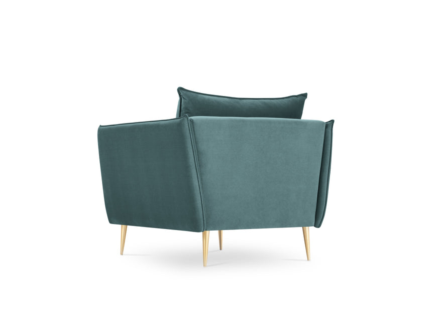 Velvet armchair, Agate, 1 seat - Blue