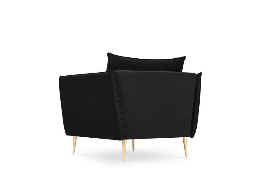 Velvet armchair, Agate, 1 seat - Black