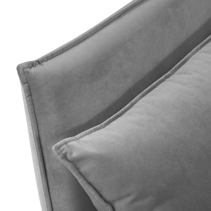 Velvet armchair, Agate, 1 seat - Light gray
