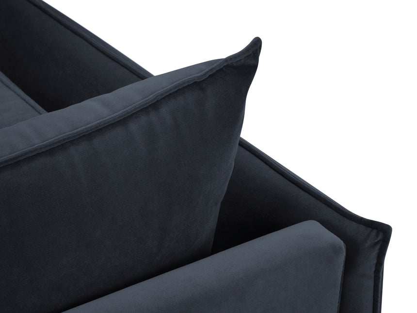 Velvet armchair, Agate, 1 seat - Dark blue
