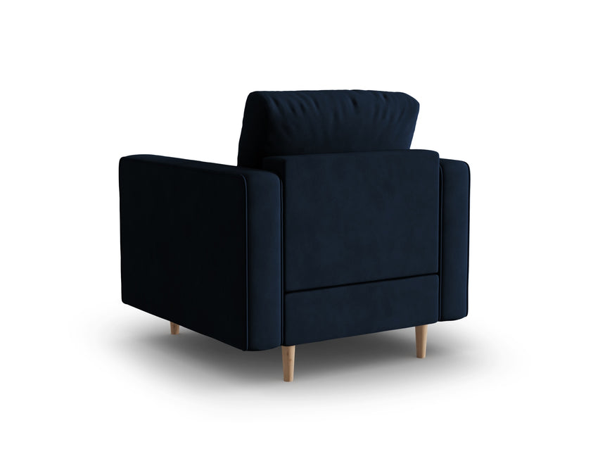 Velvet armchair, Gobi, 1-seater - Royal blue