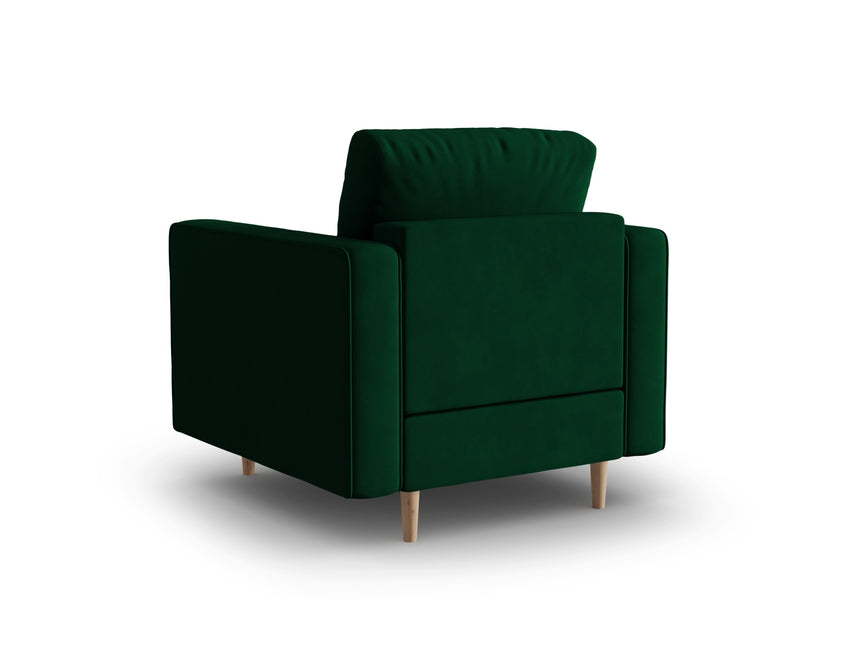 Velvet armchair, Gobi, 1-seater - Bottle green