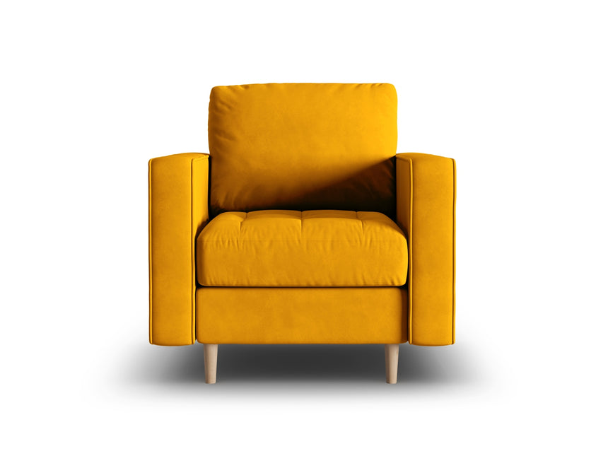Fluwelen fauteuil,  Gobi,  1-zits - Geel