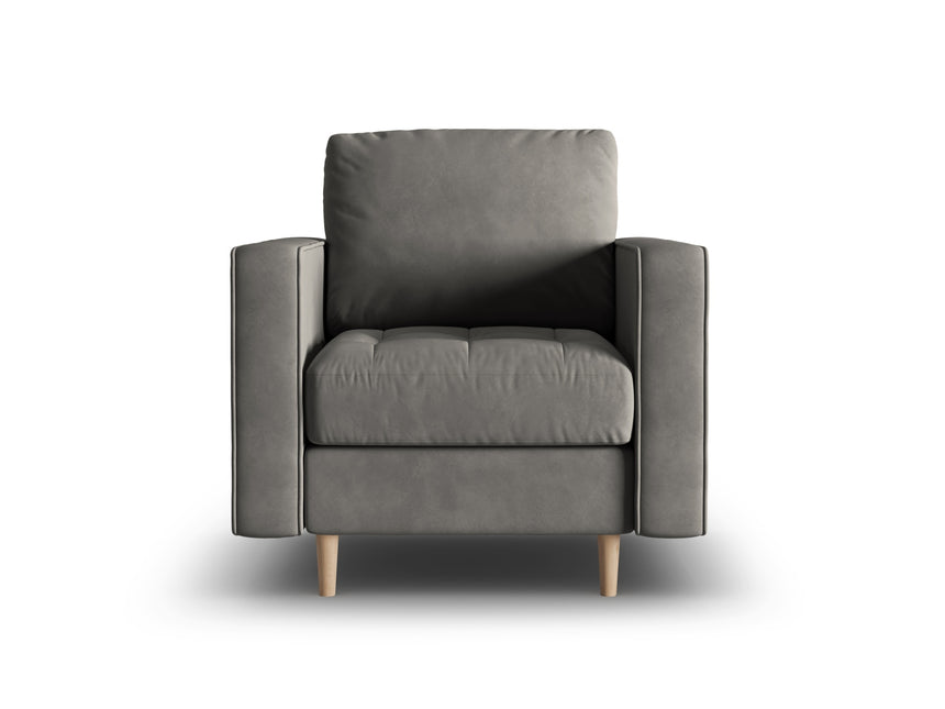 Fluwelen fauteuil,  Gobi,  1-zits - Donkergrijs