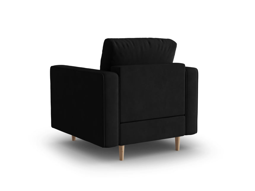 Fluwelen fauteuil,  Gobi,  1-zits - Zwart