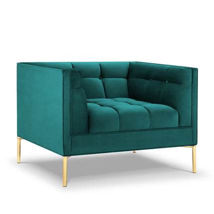 Fluwelen fauteuil,  Karoo,  1 zitplaats - Turquoise