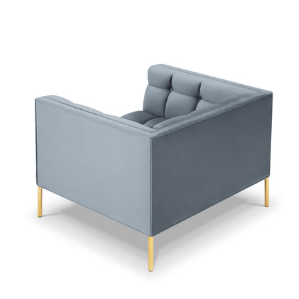 Fluwelen fauteuil,  Karoo,  1 zitplaats - Lichtblauw