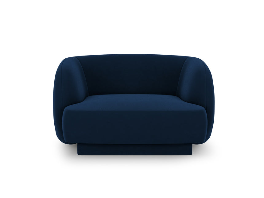 Velvet armchair, Miley, 1-seater - Royal blue