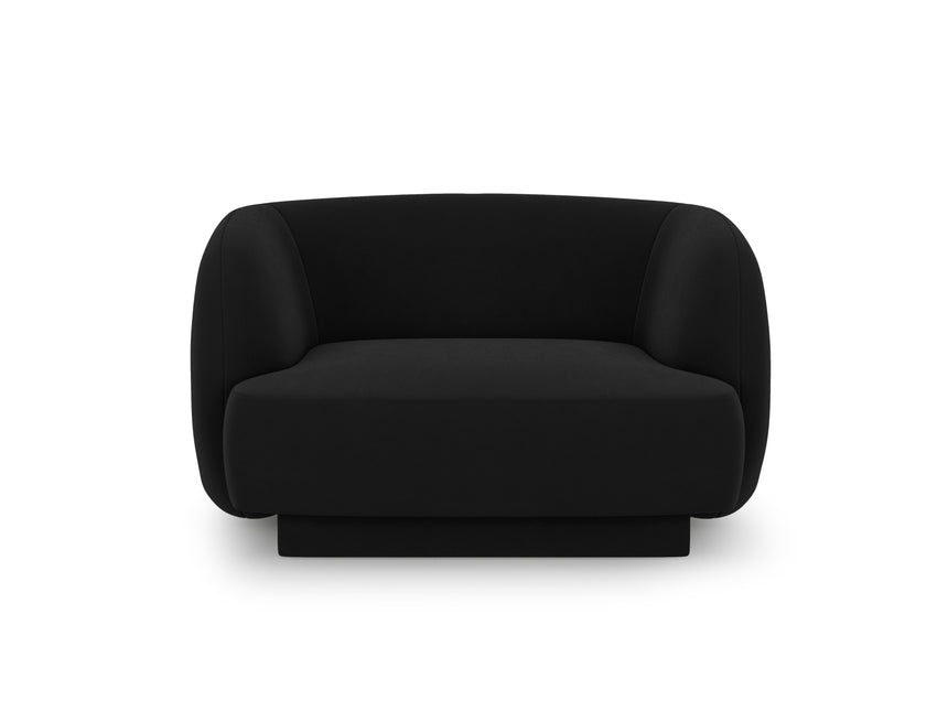 Velvet armchair, Miley, 1-seater - Black