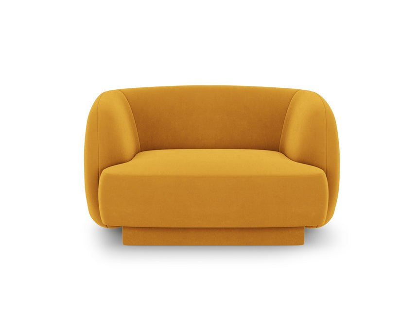 Velvet armchair, Miley, 1-seater - Yellow