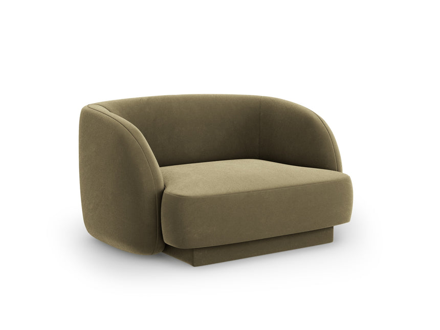 Velvet armchair, Miley, 1-seater - Green