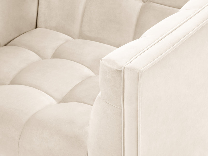 Velvet armchair, Karoo, 1 seat - Light beige