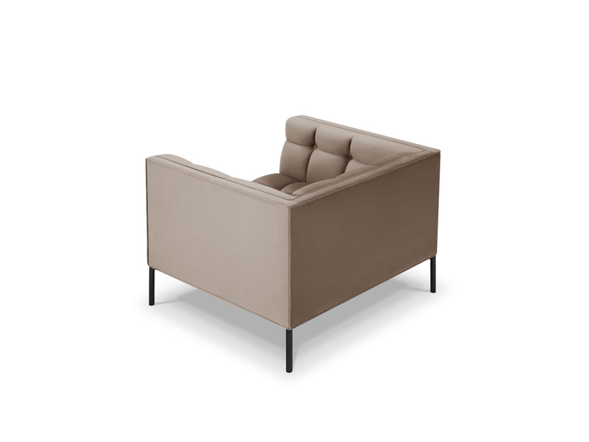 Velvet armchair, Karoo, 1 seat - Beige
