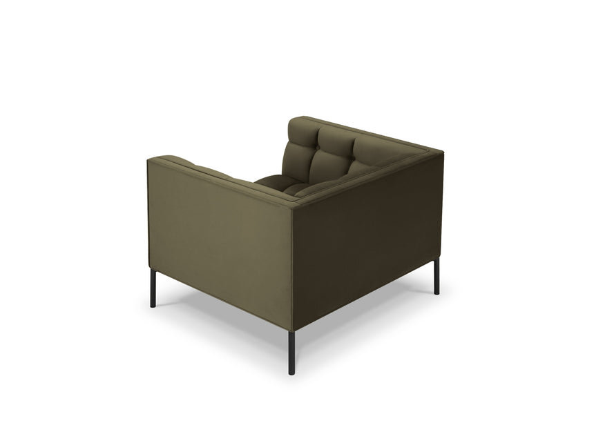 Velvet armchair, Karoo, 1 seat - Green