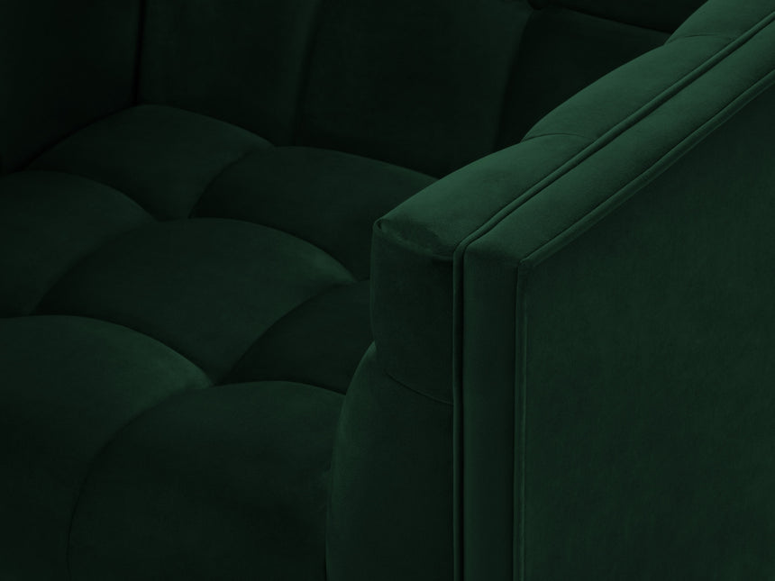 Velvet armchair, Karoo, 1 seat - Bottle green