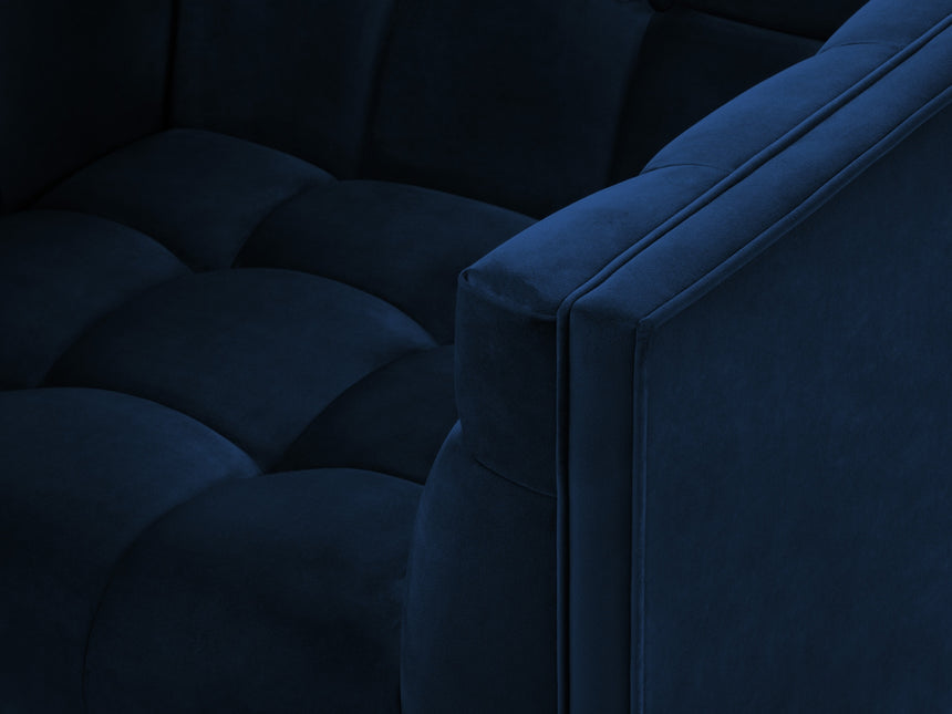 Velvet armchair, Karoo, 1 seat - Royal blue