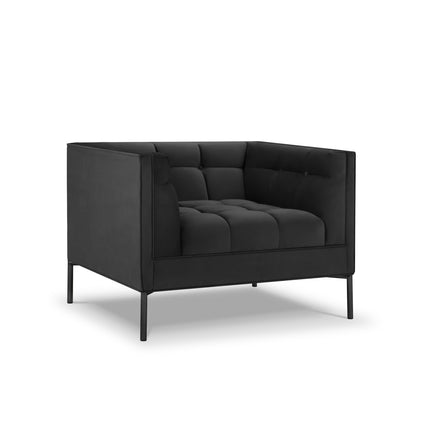 Velvet armchair, Karoo, 1 seat - Dark Grey